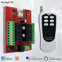 Receptor WiFi de 24 V, 6 Canales, 433 MHz, Módulo de Relé para Puerta de Garaje, Control Remoto Inalámbrico, Controlador Inteligente para el Hogar, Compatible con Tuya