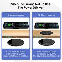 Chargeur sans fil invisible longue distance caché de 30mm/chargeur de meubles sous le bureau 10W/chargeur sans fil sous la table