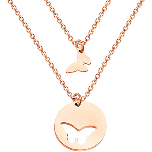 Collar con colgante de acero inoxidable para el día de la madre e hija, joyería de <span class=keywords><strong>mariposa</strong></span> de oro y plata - Product Image 2
