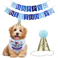 Décorations de fête d'anniversaire pour chien, bannière en papier personnalisable avec dessin animé, pour intérieur, vente en gros