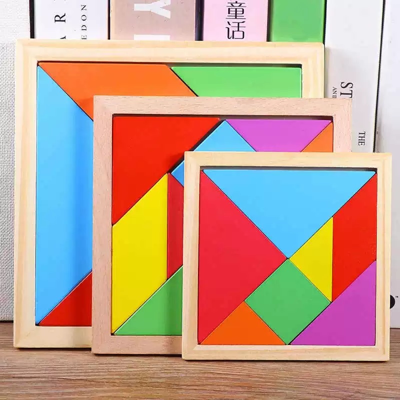 Kids New Educational Geometry Wooden Baby Puzzle Toys for Children Gift Montessori Wooden Building Blocks
