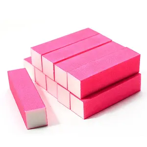 Colorful Fluorescent Square Nail Buffer and Block High Elastic Sponge Beautiful Colors Nail Blocks and Buffs Four Side