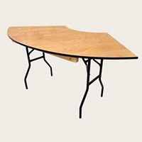 Table à manger pliante moderne en contreplaqué serpentin avec bord en vinyle pour usage hôtelier