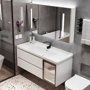 Produttore fornitore Hotel organizzato design moderno di stoccaggio set di mobili da bagno a parete mobili specchio mobili