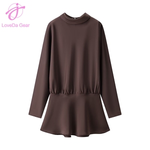 Abito <span class=keywords><strong>Corto</strong></span> Elegante <span class=keywords><strong>a</strong></span> <span class=keywords><strong>Maniche</strong></span> <span class=keywords><strong>Lunghe</strong></span> Tinta Unita Casual da Donna Loveda all'Ingrosso - Product Image 2