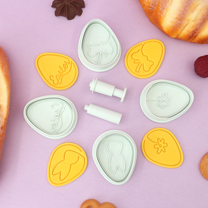 Phục Sinh Loạt Trứng <span class=keywords><strong>Cookie</strong></span> Cắt Thân Thiện Với Môi Nhựa 3D Phim Hoạt Hình Hình Dạng 4-Mảnh Đặt Lò Vi Sóng Máy Rửa Chén An Toàn Hộ Gia Đình Nướng - Product Image 3