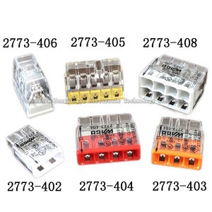 Bloques de terminales para riel DIN <span class=keywords><strong>WAGO</strong></span> originales 2773-402/403/404/405/406/408 de 0.5-4 mm², conectores de abrazadera de resorte de 32 A - Product Image 2