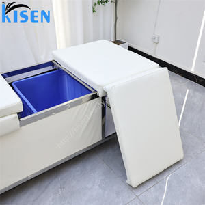 KISEN <span class=keywords><strong>Lit</strong></span> de lavage de cheveux de luxe moderne avec réservoir d'eau de 90 litres, fonction spa et massage, équipement de salon de coiffure avec chauffe-eau intégré - Product Image 6