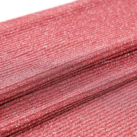 Nouveau produit 2026, polyester et élasthanne, tricot côtelé 2*2, brillant, métallique, lurex, paillettes, textiles et tissus pour vêtements