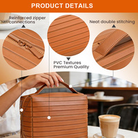 Bolsa de Maquillaje de Viaje 3D con Rayas, Resistente al Agua, con Asa Resistente y Cierre Bidireccional, Organizador de Cosméticos para Mujer, Viajes y Gimnasio
