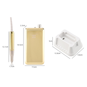 Kit de perceuse à ongles professionnelle sans fil rechargeable avec moteur brushless puissant 45000 tr/min et écran LCD - Product Image 2