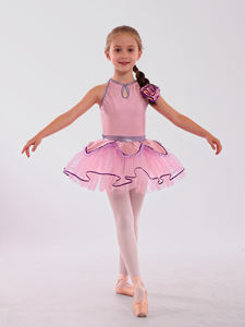 Anna Shi, Nuevos Diseños, Tutú <span class=keywords><strong>de</strong></span> Ballet Elegante con Cuello Redondo sin Mangas, <span class=keywords><strong>de</strong></span> Spandex con Lentejuelas Rosas, con Tocado, Trajes <span class=keywords><strong>de</strong></span> Danza - Product Image 1