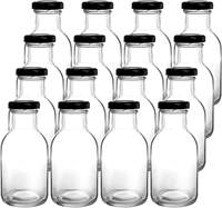Bouteille en verre transparente ronde de 8 oz (250 ml) pour sauce piquante, barbecue, chili, salade, ketchup avec bouchon à vis JAHNEX