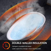 Baignoire Surface Durable noire entière grande taille 1800 mm autoportante luxe Art Style couleur noire salle de bain baignoire