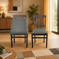 Chaise de salle à manger pliante MULIGNA en bois massif, prix de gros, siège rembourré, montage facile requis, idéale pour appartement