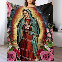 Cadeaux chrétiens pour femmes Cadeaux catholiques Notre-Dame de la Vierge Marie Couverture religieuse Couverture en micro polaire ultra-douce