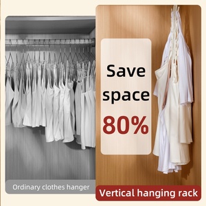 Wardrobe Space Saver Hook Clothes Drying Rack Vertical Sling Hook Foldable Plastic <b>Hangers</b> Storage Rack Clothes <b>Hanger</b> - Product Image 2