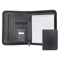 Carpeta Portafolio Multifuncional Personalizada de Cuero PU A4 con Cierre, Bolsa para Documentos para Uso en Oficina