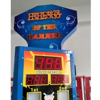 Lifun Factory King of the Hammer Machine de jeu d'arcade d'intérieur à monnayeur avec système de récompense par tickets, jeu de frappe puissante pour adultes, en métal, version anglaise
