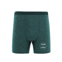 Sous-vêtements longs pour homme en laine mérinos respirante, anti-bactérienne, avec logo imprimé ODM, tricotés, avec taille élastique