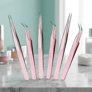 ASAP Professional Stainless Steel 10mm Smooth Tip <b>Eyelash</b> Extension Tweezers Set Precision Lash Isolation Volume Tweezers - Product Image 1