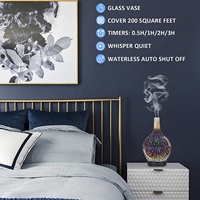 Meilleur humidificateur ultrasonique à LED aromatique en verre mosaïque 3D écologique pour table et diffuseur d'huiles essentielles avec art de feux d'artifice, cadeau