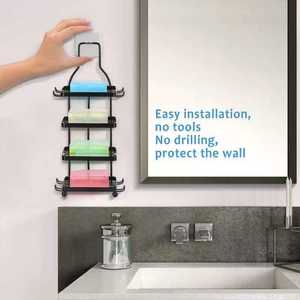<span class=keywords><strong>Support</strong></span> à Savon Vintage Écologique à 4 Niveaux avec 8 Crochets, Étagère de Douche Anti-Rouille pour Shampoing, <span class=keywords><strong>Support</strong></span> de Rangement pour Comptoir de Cuisine - Product Image 5