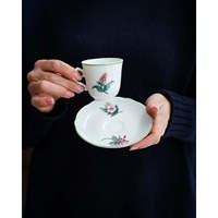 Set Kopi Espresso Porselen Mewah Ginori Laveno Andria Desain Relief Bunga Hotel Buatan Italia Pengisian Manual 0g Tersedia di Stok