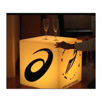 Lampes de table carrées LED personnalisées avec logo imprimé UV et sérigraphie, motifs paysagers, lampes cube d'intérieur, décorations pour festivals