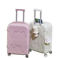 Valise unisexe en ABS avec porte-gobelet, dotée d'une palette de couleurs inspirée de la crème glacée, d'un design frais et d'une construction durable
