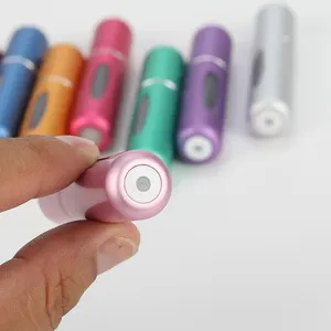 Borracce per profumo portatile da viaggio in alluminio da 5ml pompa per spruzzatore testa Sub-bottiglia coperchio in plastica rossetto essenziale in metallo