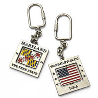 Porte-clés Souvenir de Voyage Européen Personnalisé en Métal Léger de Luxe, Alliage de Zinc, Drapeau, Étanche, avec Logo Personnalisé