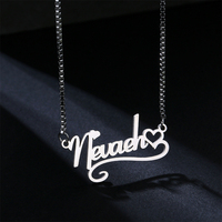 Collar con Nombre Personalizado, Chapado en Oro de 18K, Cadena de Acero Inoxidable, Placa con Nombre en Forma de Corazón, Regalo Exquisito