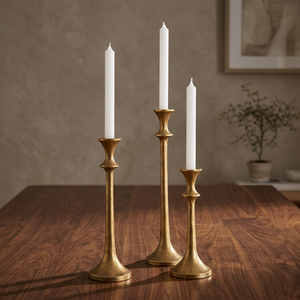 Antique <b>Brass</b> Taper Candle <b>Holder</b> Luxury Vintage Table Centerpiece for Home Interior Wedding Festival Hotel and Gift Collection - Product Image 5