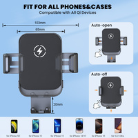 Chargeur sans fil professionnel à serrage automatique 15W pour voitures, support de téléphone à ventouse pour PC à trois axes