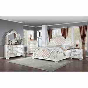 Table de chevet de style traditionnel avec plateau en marbre, tiroirs à queue de pie, finition blanc nacré, meubles de chambre à coucher - Product Image 6