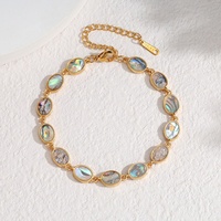 Bracelet en acier inoxydable plaqué or 18 carats PVD, motif écaille de tortue, cœur en nacre et coquille d'ormeau naturelle, pour femmes et hommes