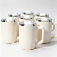 Cadeau d'entreprise de Noël, tasse à café en acier inoxydable de 15 oz, à double paroi isolée, gobelet à lait de bureau avec poignée
