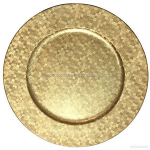 Eco-friendly <b>Dinnerware</b> Charger Decorative Dishes Plates High Quality Golden Finished Metal Iron Charger Plate - Product Image 3
