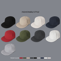 Casquette de baseball Hip Hop personnalisable avec logo, entièrement scellée, élastique, pour adulte, 6 panneaux, mélange de laine, broderie 3D, couleur unie, visière plate, découpe laser