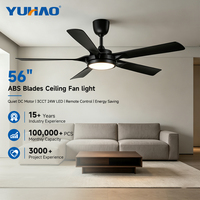 Ventilateur de plafond LED BLDC de qualité commerciale OEM ODM à haut débit d'air, 56 pouces, pour salle de sport et salon, avec télécommande