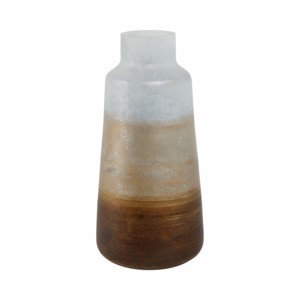 Vaso in vetro affusolato contemporaneo per l'arredamento del soggiorno, moderno vaso decorativo da tavolo per fiori. - Product Image 1