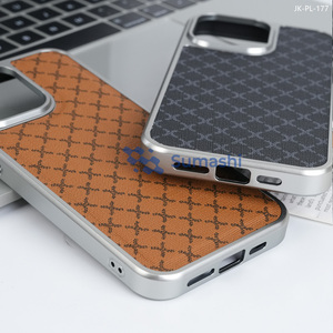 Étui de téléphone de luxe de style designer avec monogramme pour <span class=keywords><strong>iPhone</strong></span> 15 14 13 12 Pro Max, en cuir, antichoc, protection arrière - Product Image 3