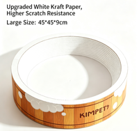 Lit-grattoir de luxe intégré pour chat, avec support en papier kraft blanc, en carton ondulé, nouveau style, tapis à gratter résistant aux rayures