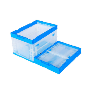 Đóng mở lưu trữ <span class=keywords><strong>bin</strong></span> lớn container lưu trữ hộp thiết kế rõ ràng Stackable có thể gập lại PP Thùng ép phun kích thước tùy chỉnh - Product Image 3