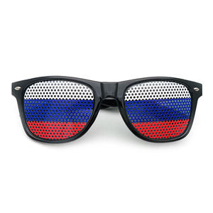 Lunettes de supporter de la Coupe du Monde de football avec drapeaux du Ghana et de la Croatie, logo personnalisé, monture multicolore, essentiel pour les fêtes - Product Image 5
