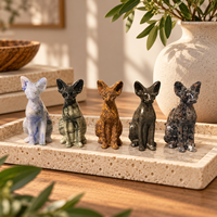 Figurine de chat égyptien en cristal multi-matériaux, ornement décoratif en pierre pour la maison, le bureau, la collection ou comme cadeau