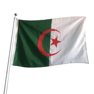 高品质100D聚酯制成90x150阿尔及利亚国旗印刷台阿尔及利亚任何尺寸的国旗