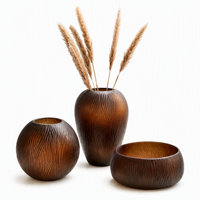 Vases en verre soufflé à la bouche Bixuan Smoky Amber, décoratifs, à lignes côtelées givrées, porte-fleurs, décoration de centre de table pour la maison et l'hôtel
