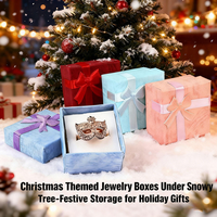 Petite boîte cadeau en carton rigide pour bijoux avec pelliculage mat, logo personnalisé, étui de rangement pour bagues, boîte à bijoux pour filles avec ruban coloré, jetable